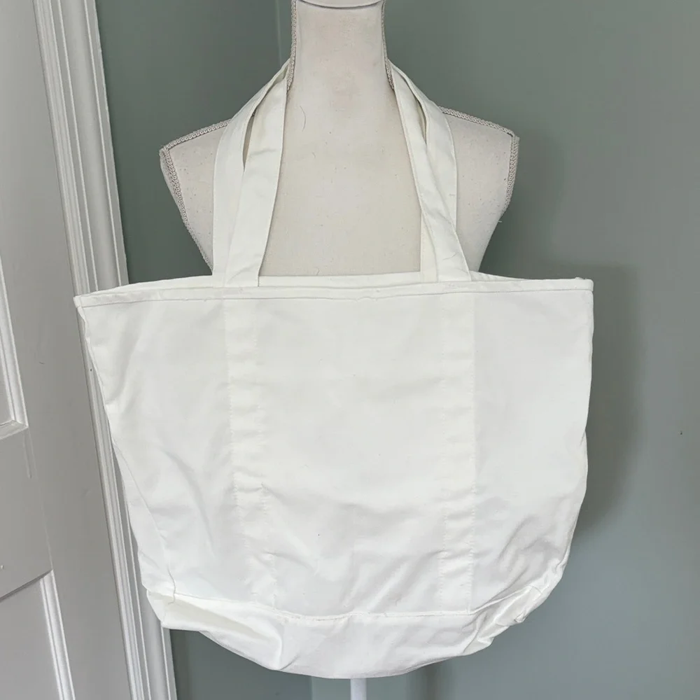 NWOT HALARA‎ White Canvas Reversible Tote Bag